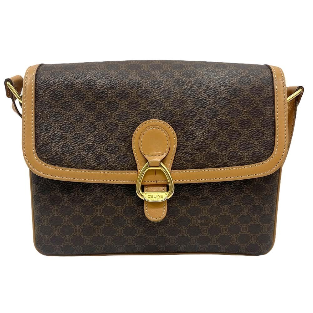 Celine Clutch Macadam Brown Shoulder Bag Crossbody